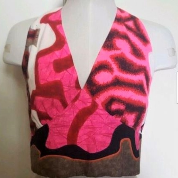 Vintage 60s cropped  tie dye halter top bralette - Picture 3 of 5